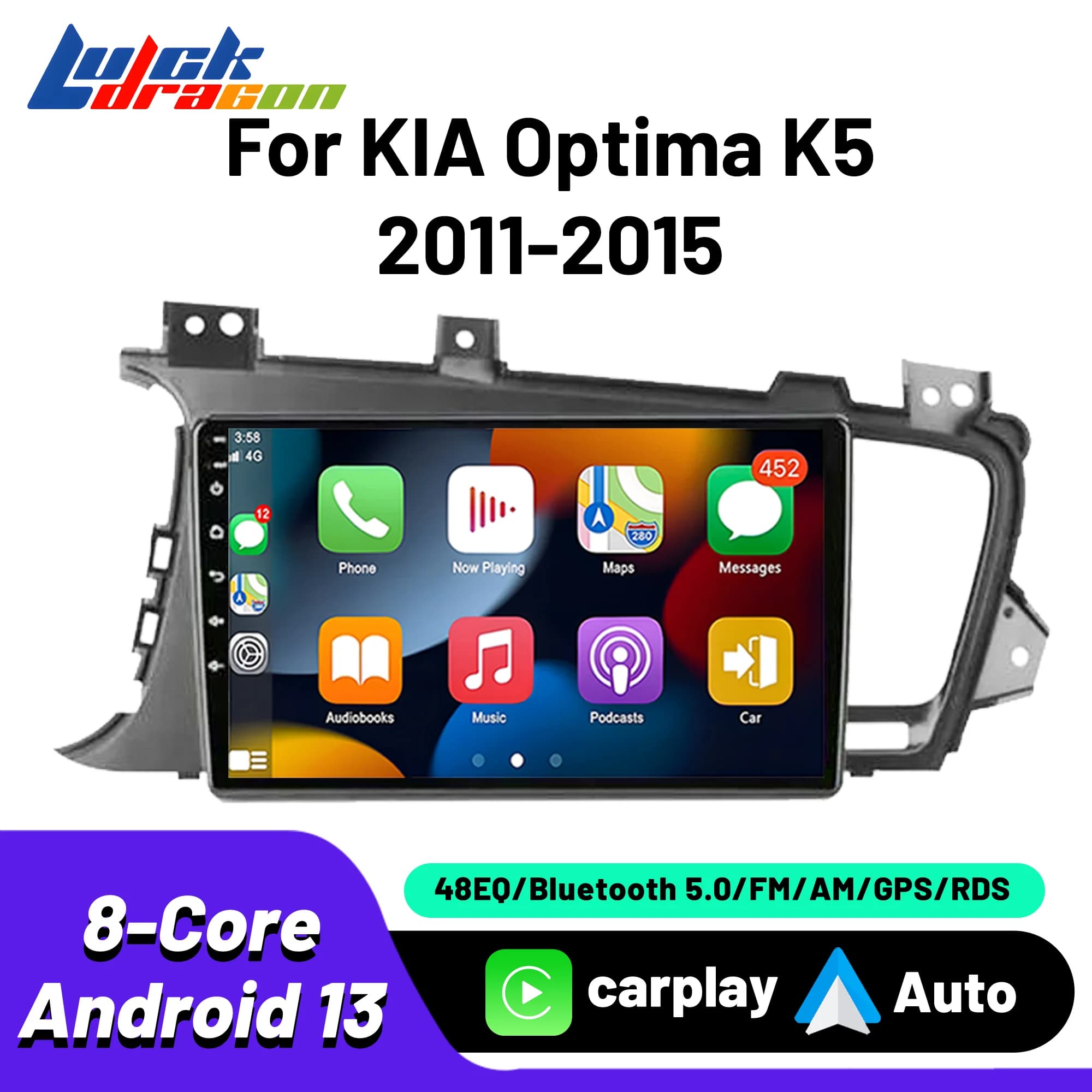 2Din Android Per KIA Optima K5 2011-2015 Android 13 Carplay Android Auto Senza Fili Bluetooth Autoradio Stereo Subwoofer Video