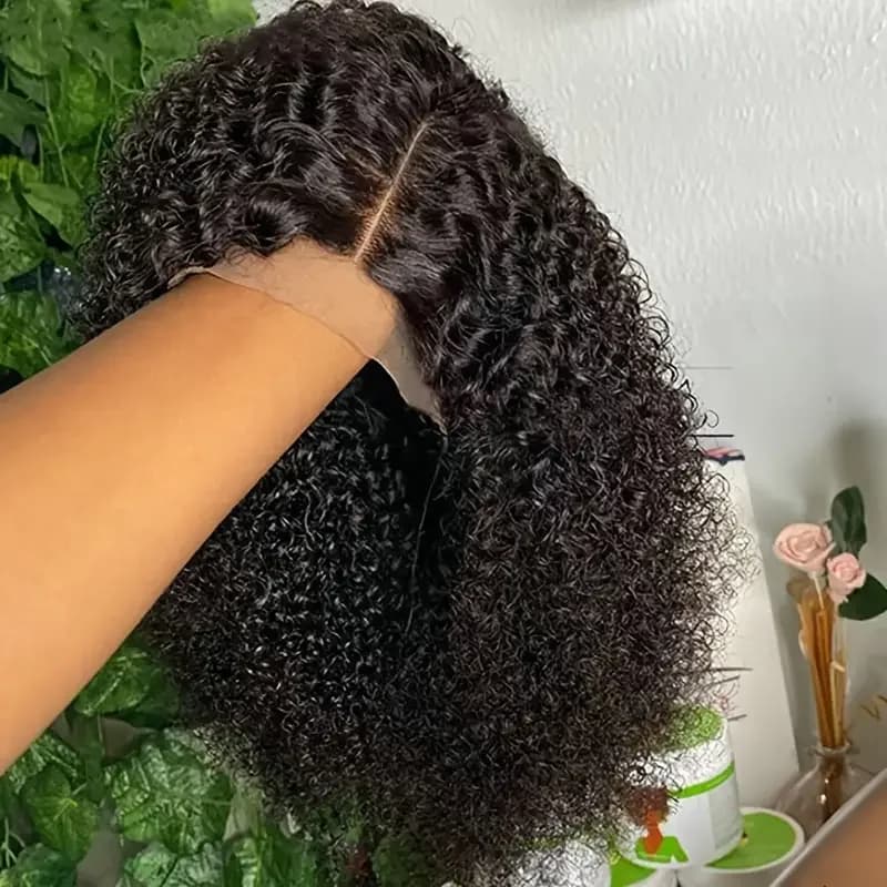 Short Bob Glueless Wigs Deep Wave Glueless Human Hair Ready To Wear 180% Pre Cut Lace 4x4 13x4 Culry Lace Front Human Hair Black