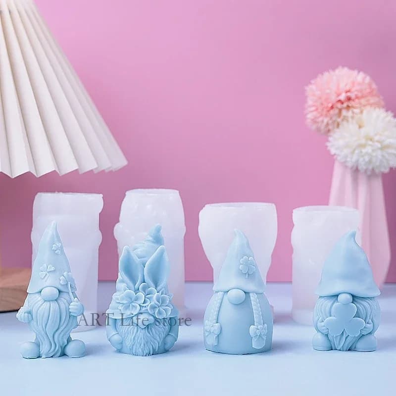 Stampo per candele in silicone nano di Natale 3d Babbo Natale Aromaterapia Gesso Resina Sapone Creazione di strumenti per la cottura del ghiaccio al cioccolato Regali per la casa