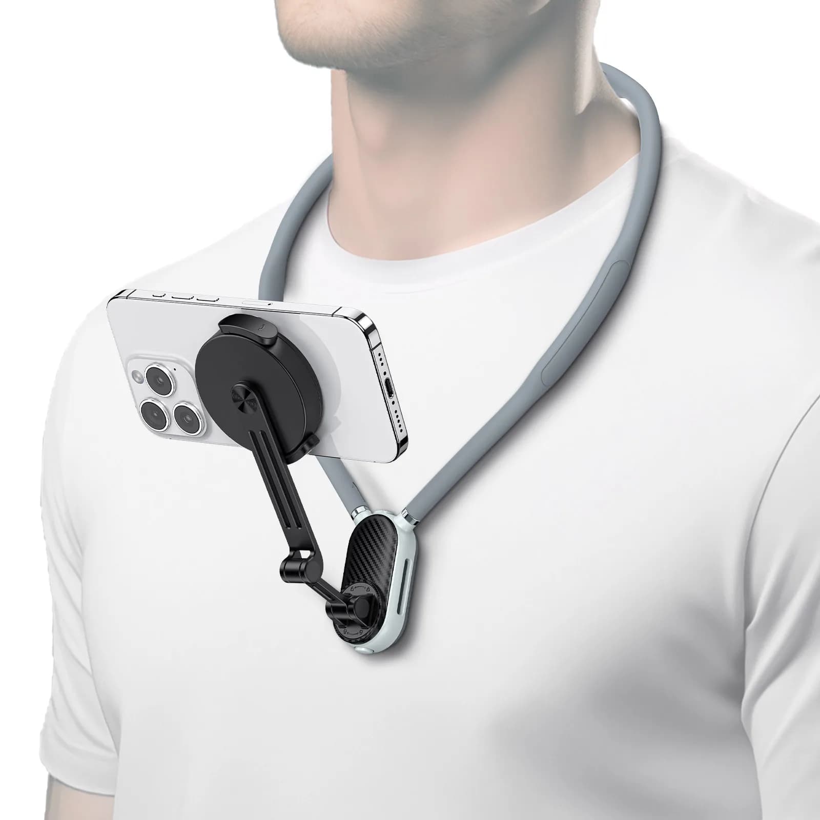 Magnetic Neck Mount for Mobile Phones and Action Camera Hand Free POV Chest Stand Video Recording Vlog for Phone Action Camera