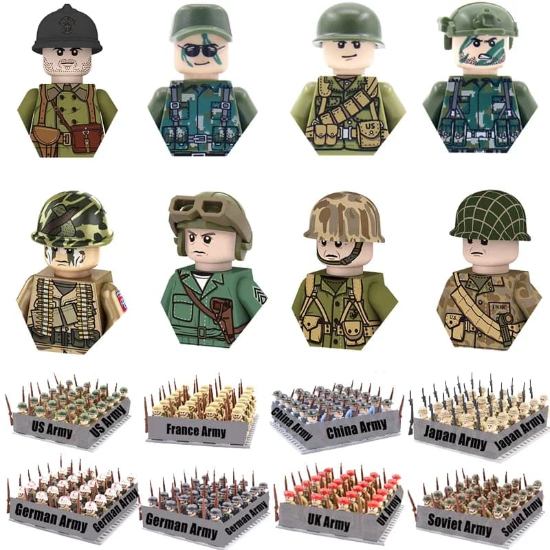 Giocattoli per bambini Soldati militari della seconda guerra mondiale mini action figure giocattolo ragazzo regalo di Natale