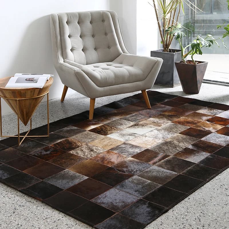 Tappeto americano in vera pelle bovina per soggiorno personalizza tappeto Patchwork fatto a mano marrone vera pelliccia di mucca tappeto per camera da letto tappeto grande