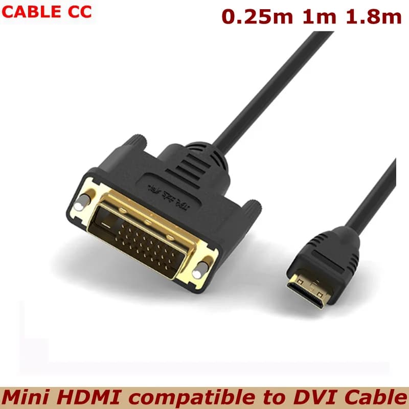 Mini HDMI compatible with DVI 24+1 public connection Mini HDMI compatible with high definition DVI cable from 0.3 meters