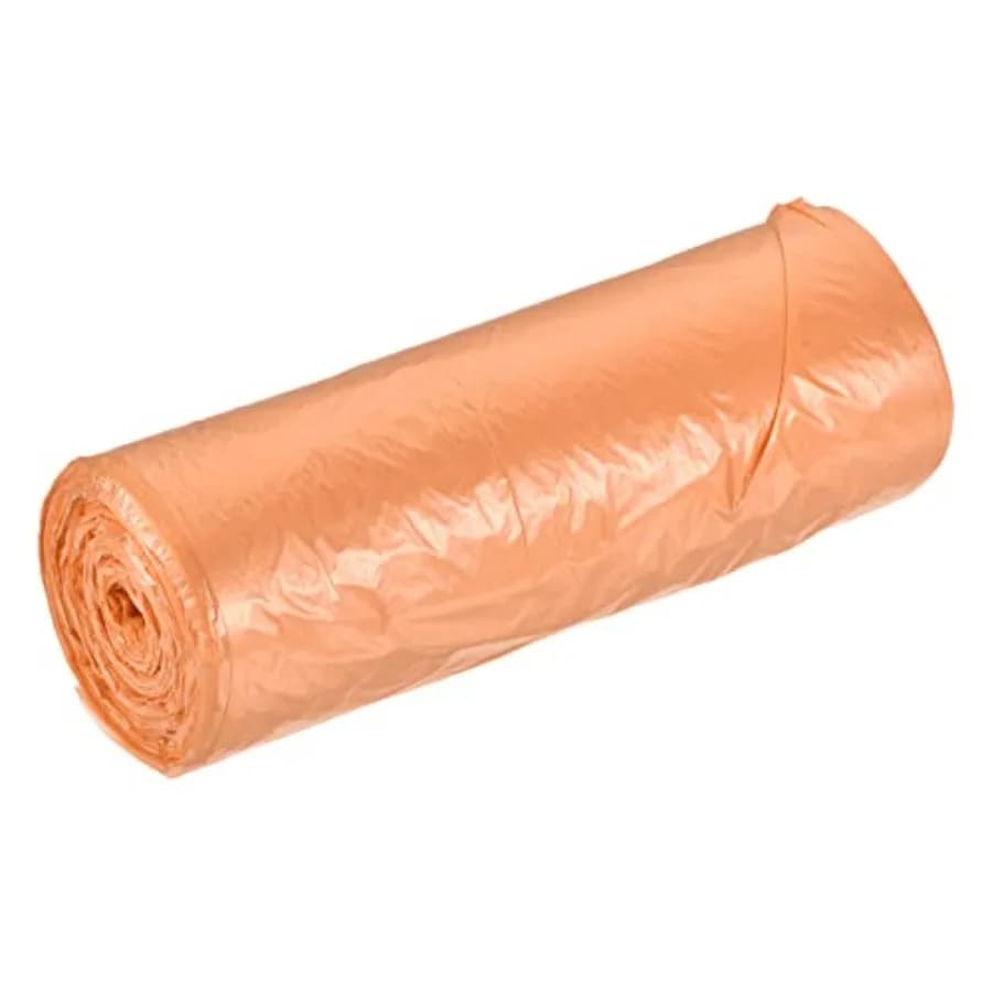 2-4 Gallon Small Trash Bags Garbage Waste Basket Liners for Kitchen, Office, Bathroom, Bedroom, Orange, 20 Counts/Roll