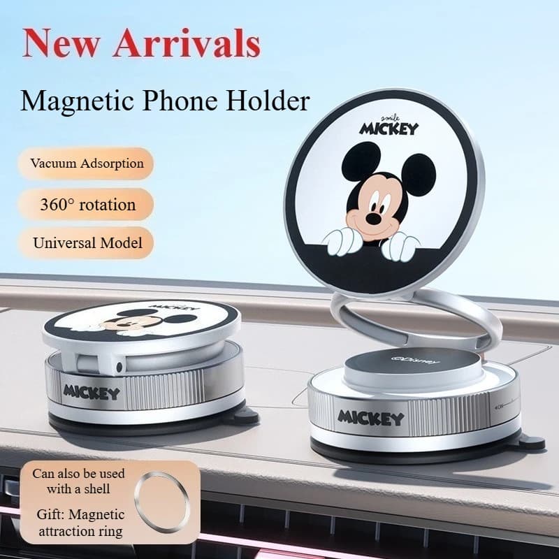 Supporto Magnetico per Telefono da Auto Mickey Mouse con Nuova Ventosa Speciale per Navigazione