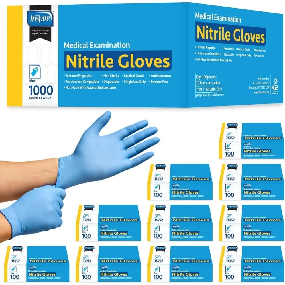 Guanti da Esame in Nitrile Inspire Stretch, Monouso, Senza Lattice, per Uso Medico e EMT
