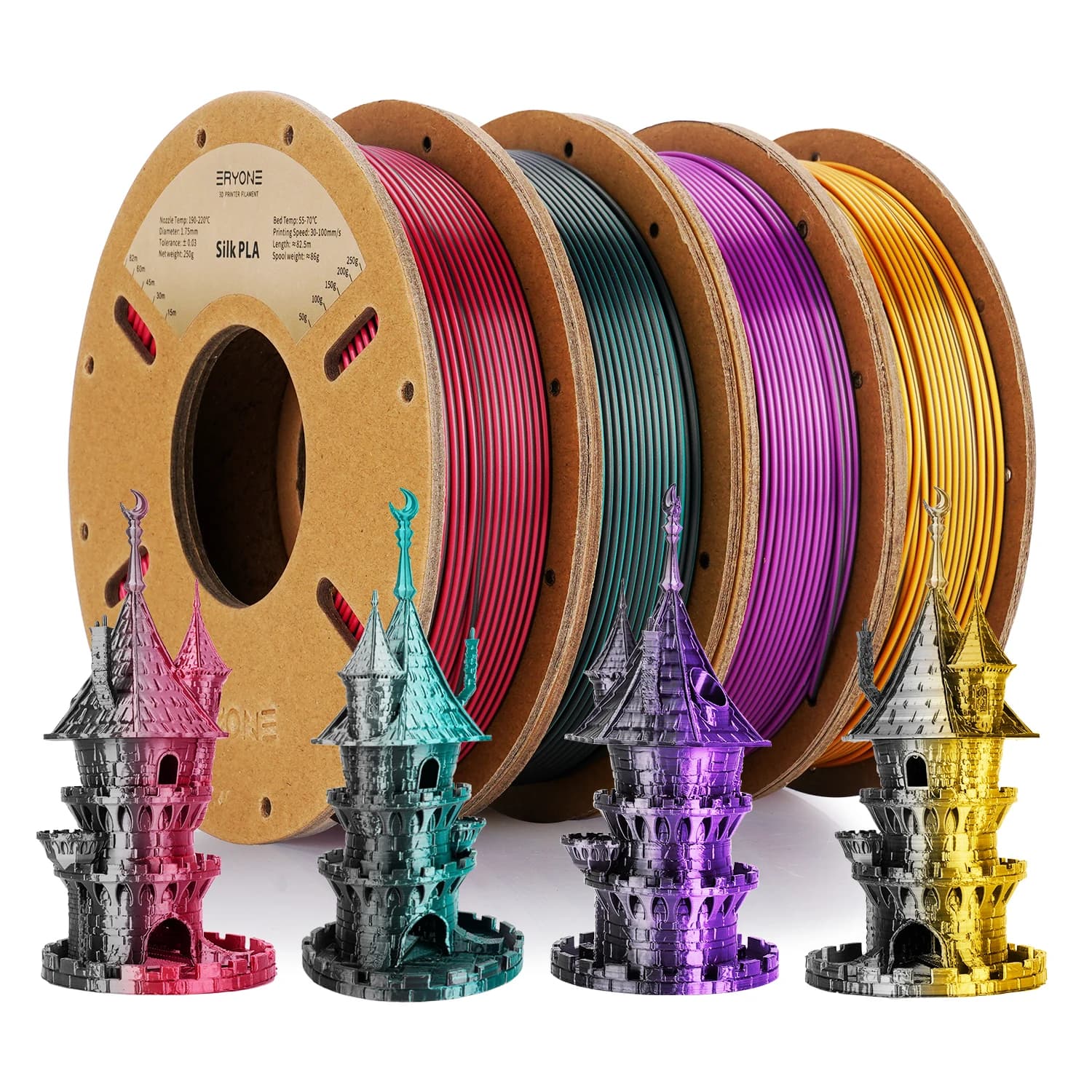 ERYONE 250G Two-tone opaque silk/tricolor silk/Filament PLA 1,75 mm ± 0.03 For 3D printing Fast shipping