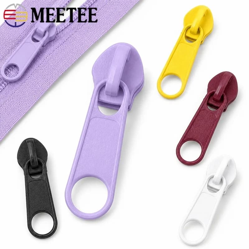 50/100Pcs 3#/5# Colorful Zinc Alloy Zipper Sliders for Nylon Coil Zip Jacket Backpack Bag Repair Replacement Sewing Pull Heads