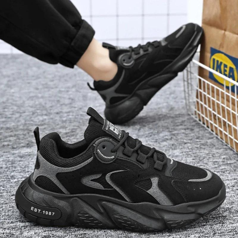 Moda uomo sneakers traspiranti mesh fondo spesso scarpe casual primavera nuovo tennis antiscivolo calzature sportive da corsa all'aperto