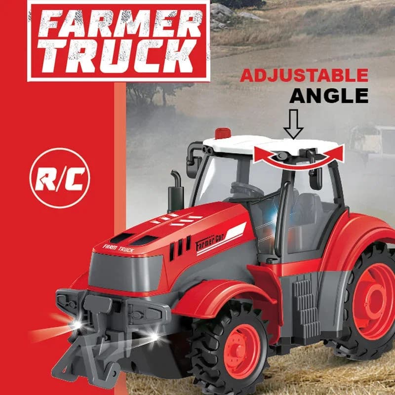 Rc Farmer Truck Car 1/24 27Mhz Trattore telecomandato Rimorchio Camion agricoli Veicoli radiocomandati Modello elettrico per ragazzi Bambini