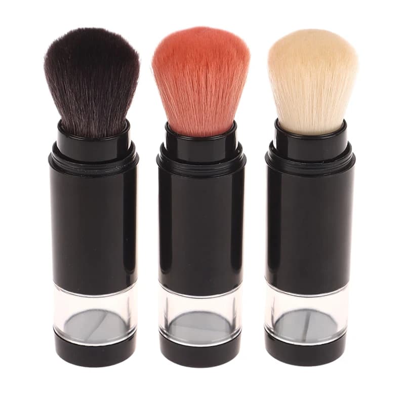 Brush for foundation 2 in 1, make-up brush, vacuum travel container for fard with rechargeable bottle for free powder, beauty tools for make-up