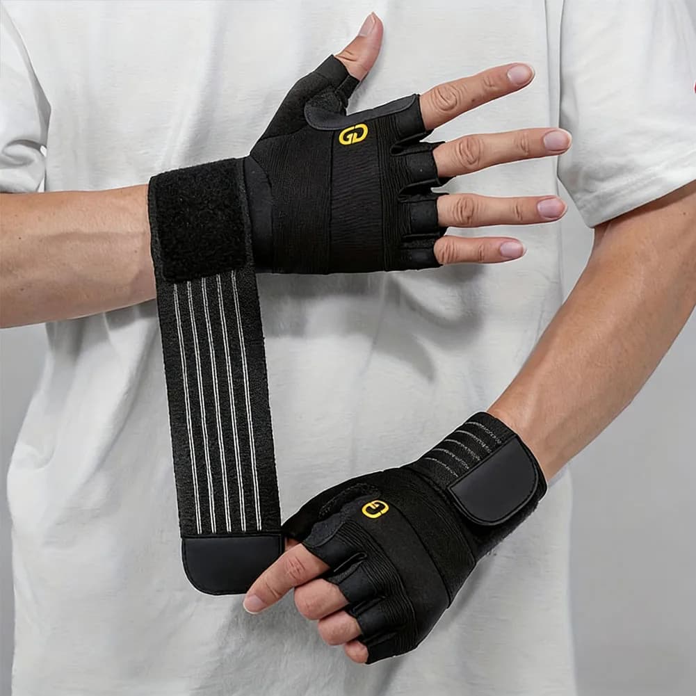 1 pair of professional gym gloves, fitness, breathable, anti-slip, fingerless, summer, fishing, cycling, fingerless, woman's