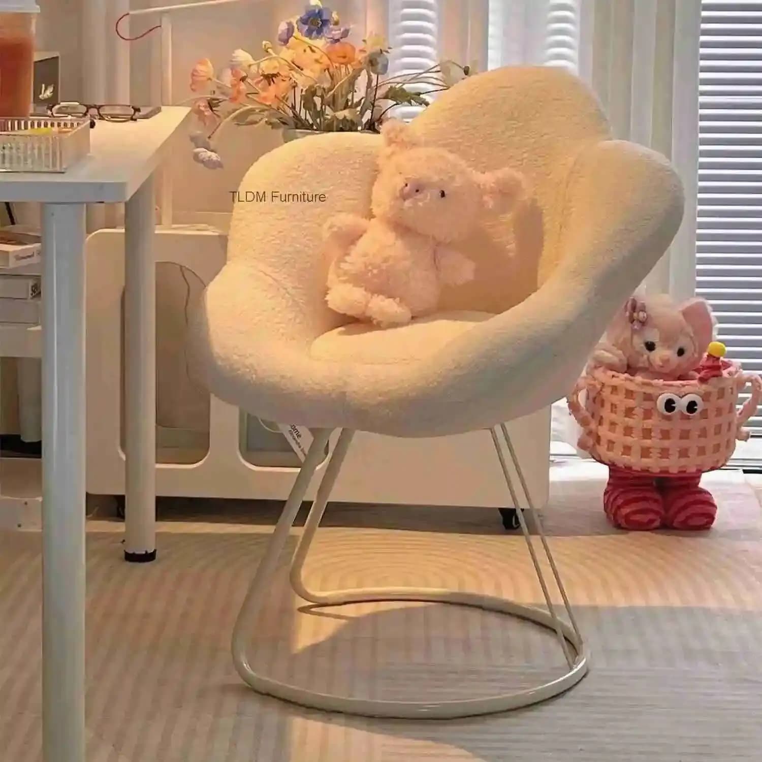 Sedia da toeletta per ragazza con specchio, comoda, con contenitore a pavimento, per gioielli, in promozione, sedia da toeletta sottile per bambini, mobili da bagno