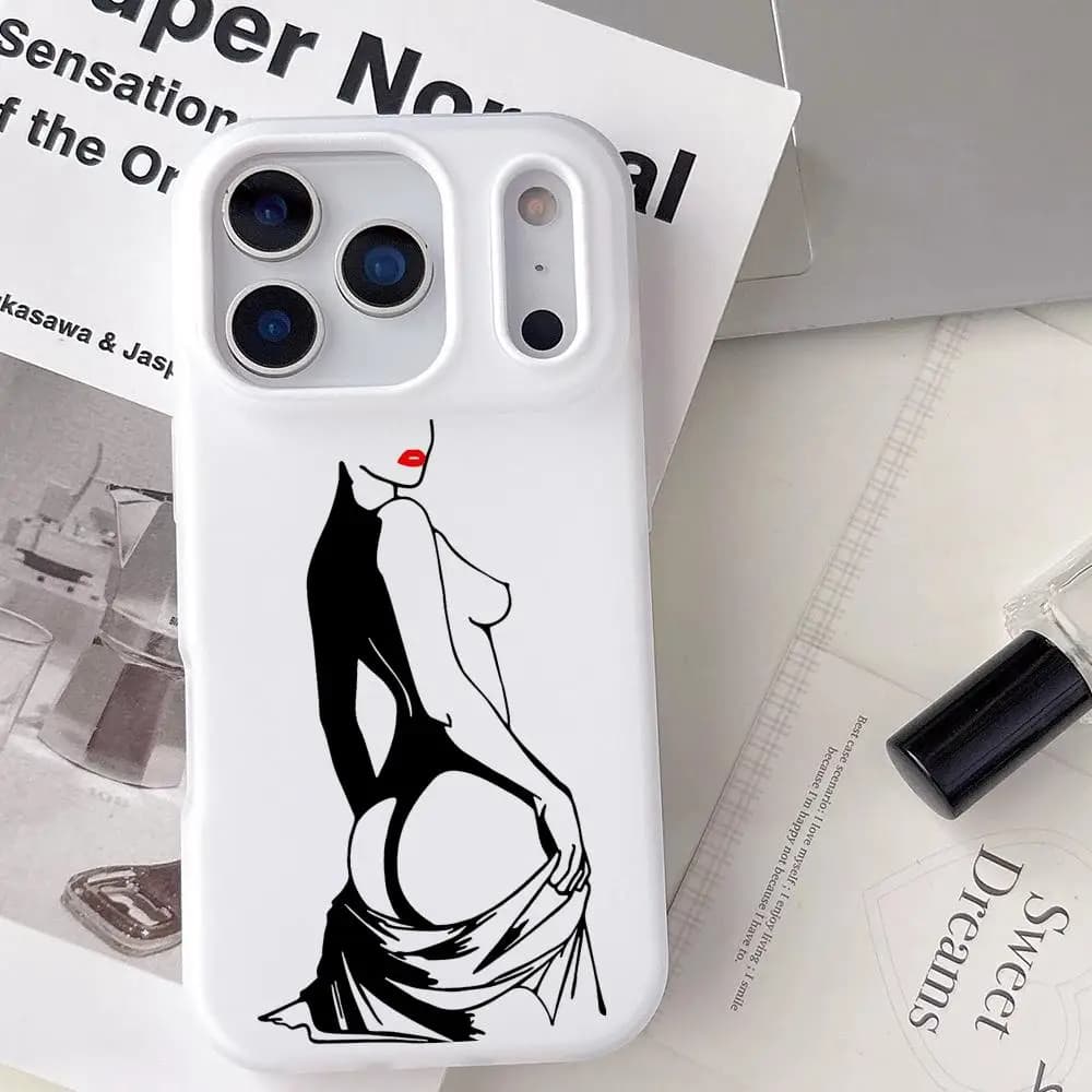 Nude Woman Line Art Phone Case for iPhone 17 16 15 14 13 12 11 Pro Max Plus Mini Soft shockproof case in transparent jelly