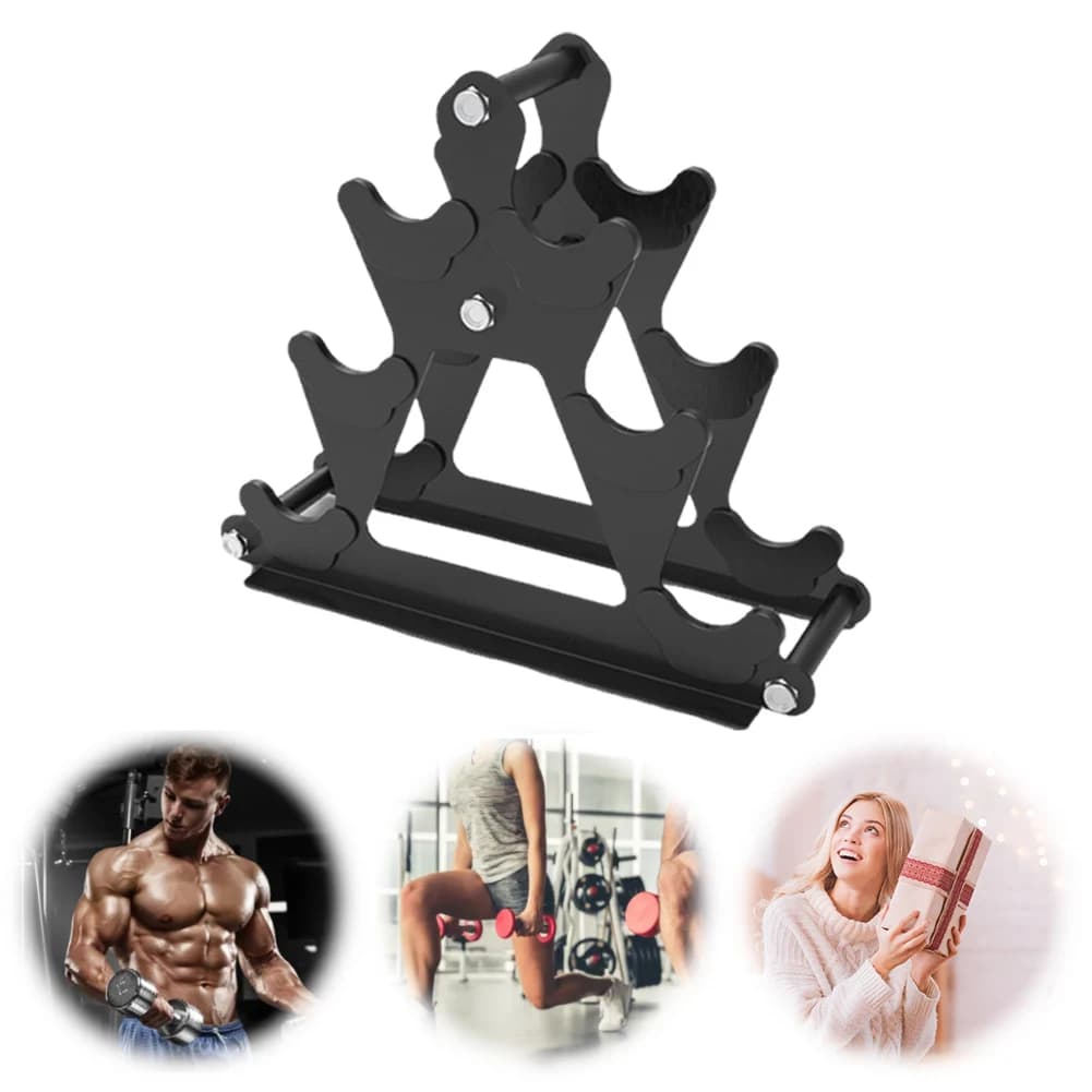 Supporto per Manubri a 3 Livelli, Porta Manubri Compatto, Mini Supporto per Pesi, Organizzatore per Esercizi di Sollevamento Pesi