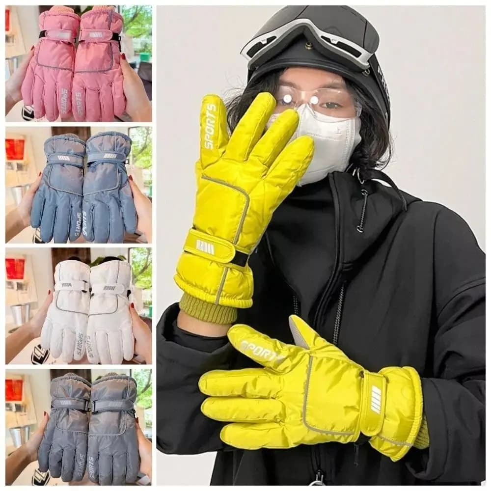 Nuovi guanti da sci touchscreen caldi invernali antivento neve snowboard guanti da esterno in peluche addensare guanti da ciclismo antiscivolo