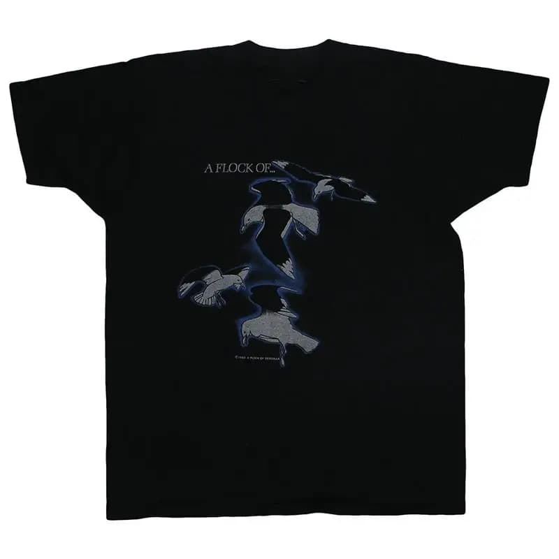 Maglietta vintage A Flock Of Seagulls Ascolta World Tour Cotton Black S 234XL Ag096