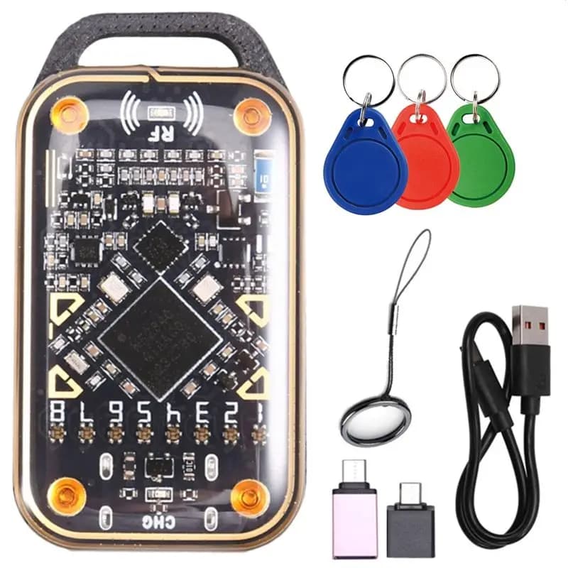 【DISPONIBILE】Emulatore di Smart Card Chameleon Ultra + Lettore di Chip RFID con 3 Portachiavi CUID 125K 13.56Mhz per Duplicazione di Carte ID IC NFC