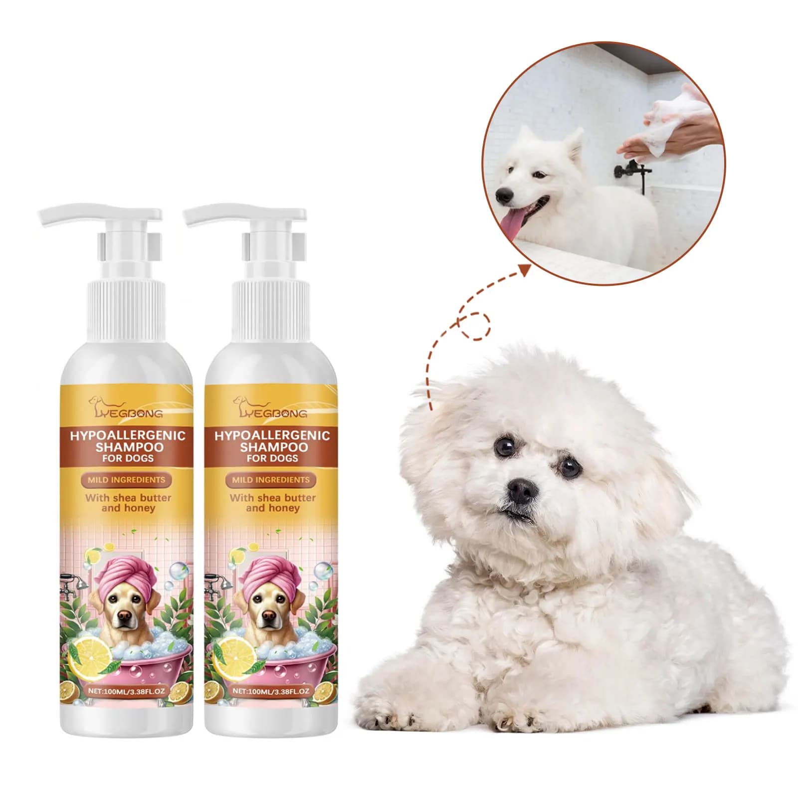 Cani gatti Shampoo fragranza bagno lavaggio capelli ammorbidente prurito sollievo dalla pelle rimuovi acari Dirts Gel doccia idratante naturale per animali domestici