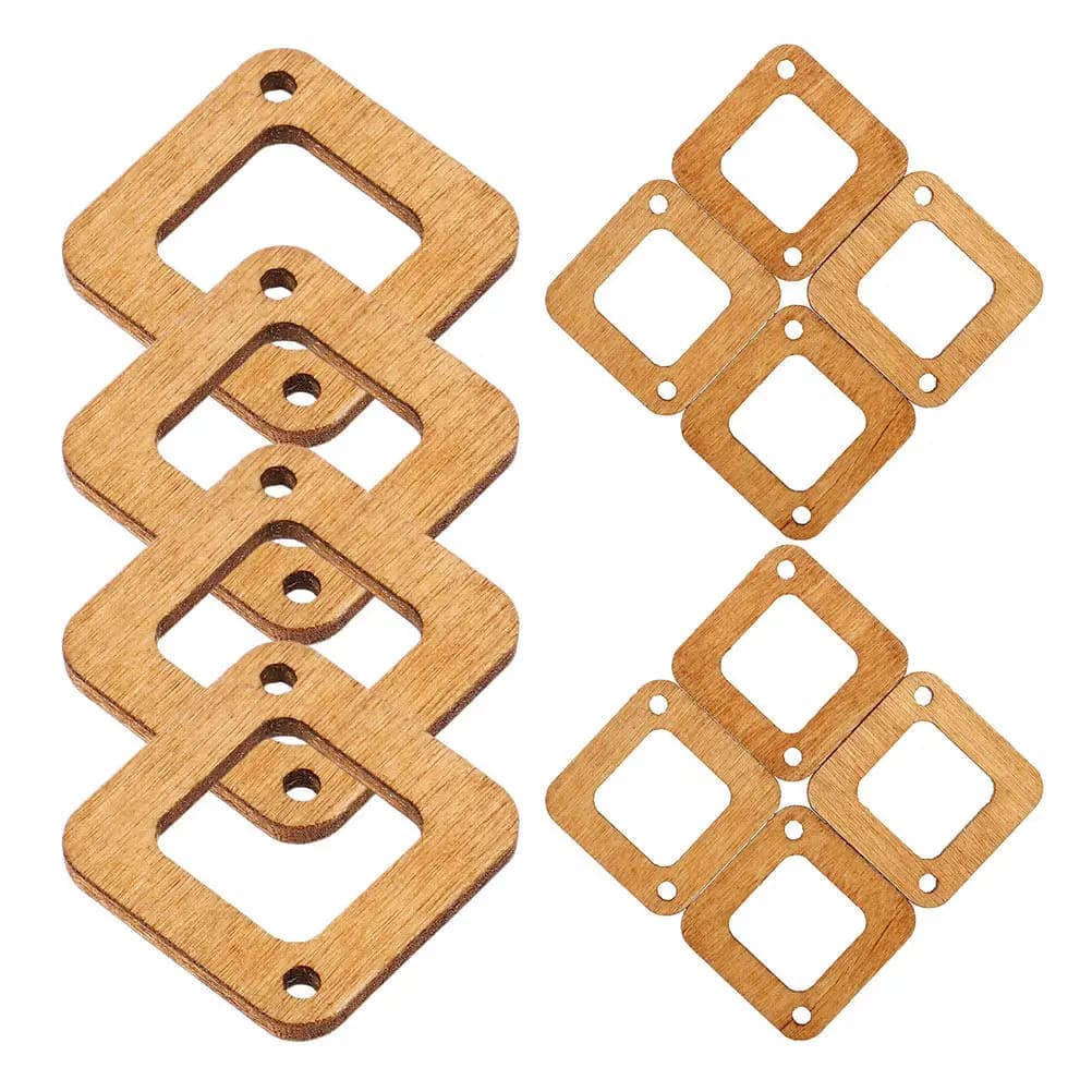 40Pcs Minimalist Wood Earring Blanks Kit Natural Unfinished Rectangle Wood Cutouts for DIY Jewelry Making Painting Staining