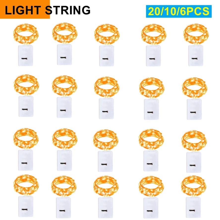 3/2/1m 20PCS All'ingrosso LED Luci Della Stringa di Rame Filo di Argento Ghirlanda Luce Fata Luci Decorazione Della Stanza Del Partito di Nozze Di Natale