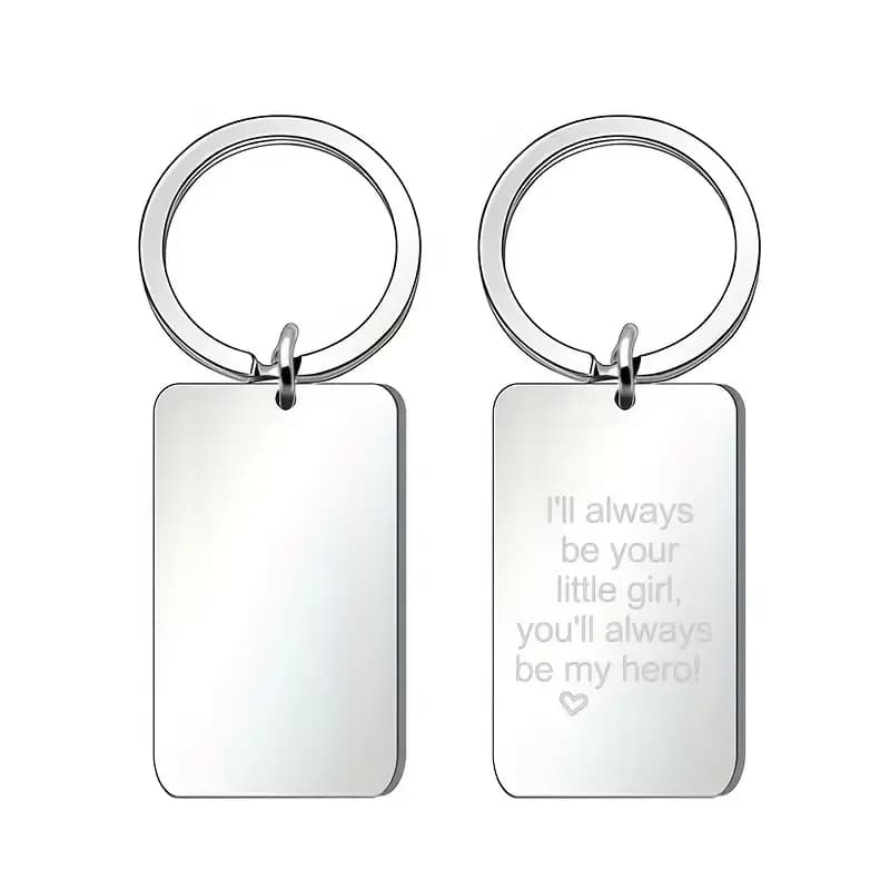 Customized Laser Keyring,Stainless Steel Custom Keychain,Customized DIY Gift with Laser Engraving
