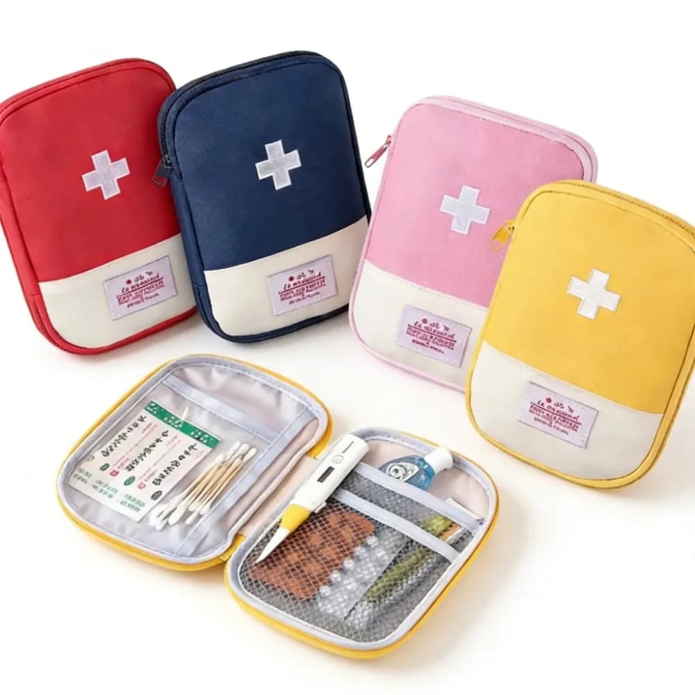1PC Borsa Portatile per Medicinali da Viaggio, Mini Contenitore per Pillole di Pronto Soccorso per Emergenze all'Aperto, Sopravvivenza e Uso Domestico