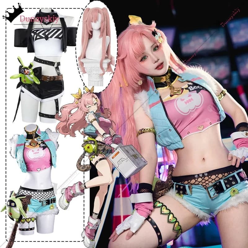 Nicole Demara Cosplay Nuovo Costume Rosa/Nero Zenless Zone Zero Carnevale Uniforme Parrucca Scarpe Vestito Travestimento di Halloween per Donne Adulte
