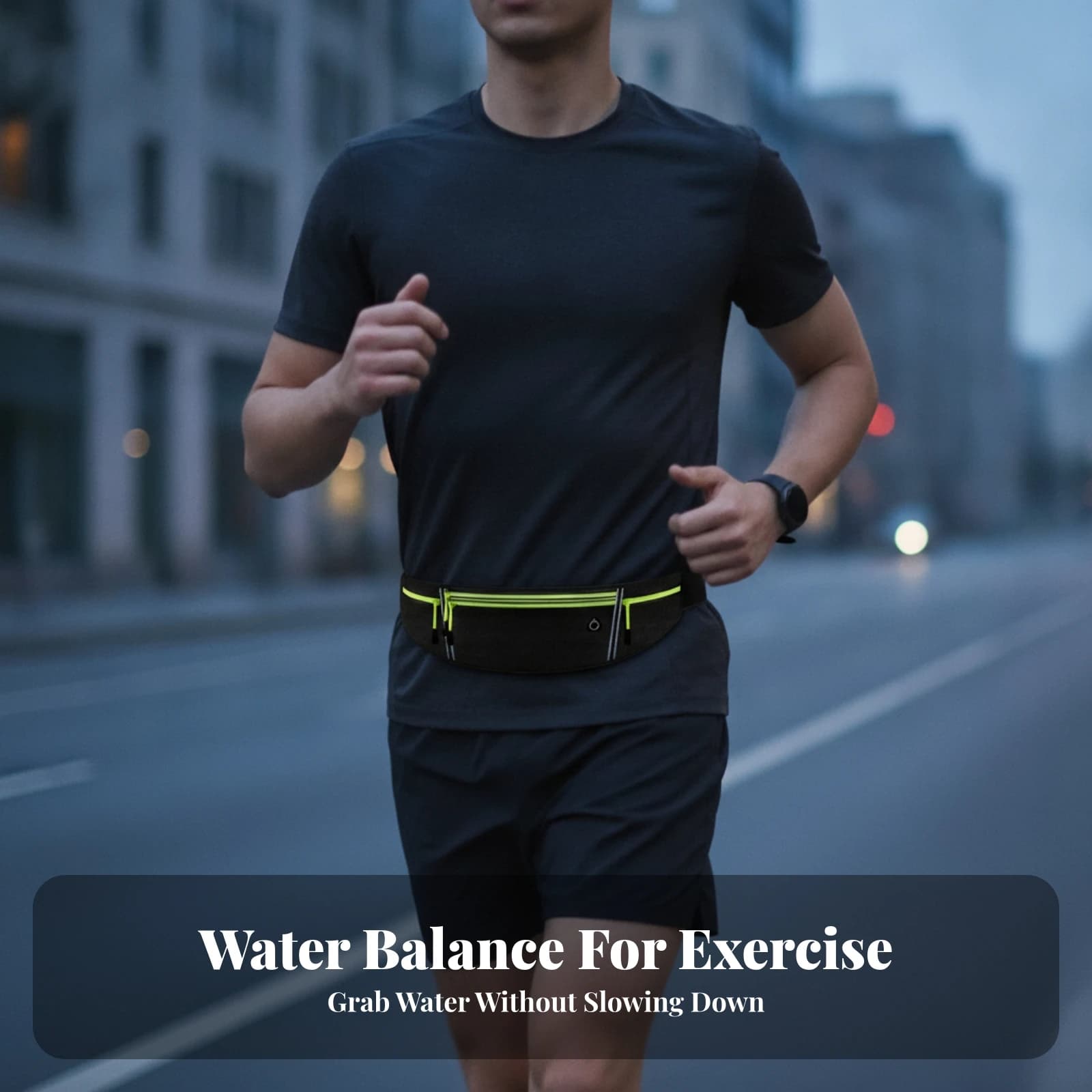 Running Waist Pack Buckle Closure Zippered Waist Pack Slim Running Belt Elastic Waistband Sports Accessory Lightweight