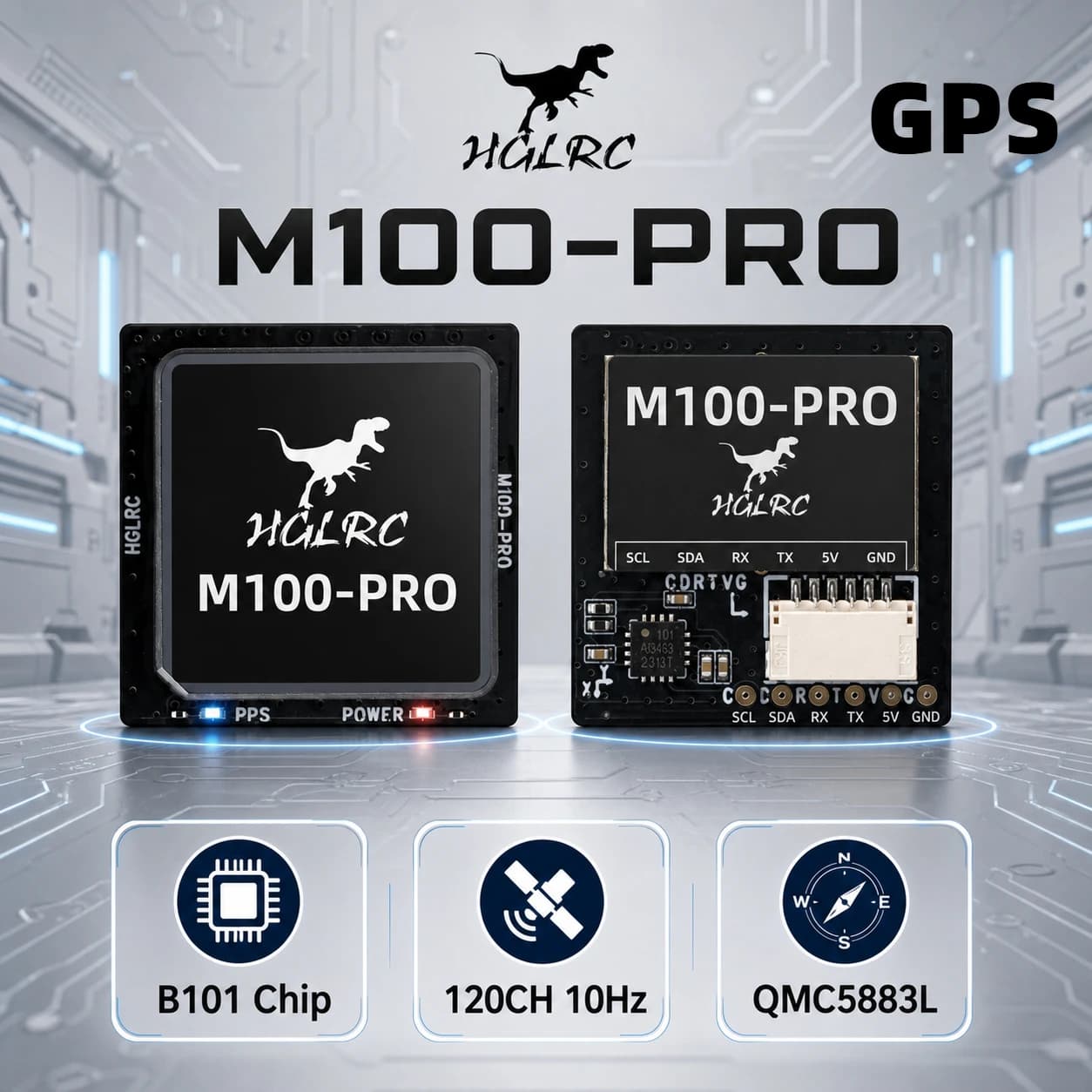 HGLRC M100 PRO GPS Module B101 10th Gen 120CH 10Hz UBX Protocol QMC5883L Compass For FPV Racing Drone GPS Rescue RC Quadcopter