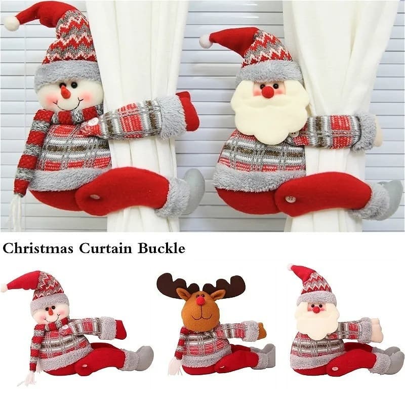 Fibbia per tende natalizie Decorazioni natalizie per la casa Babbo Natale Sonwman Finestra Ornamento Decorazioni Forniture Festival Regali per bambini