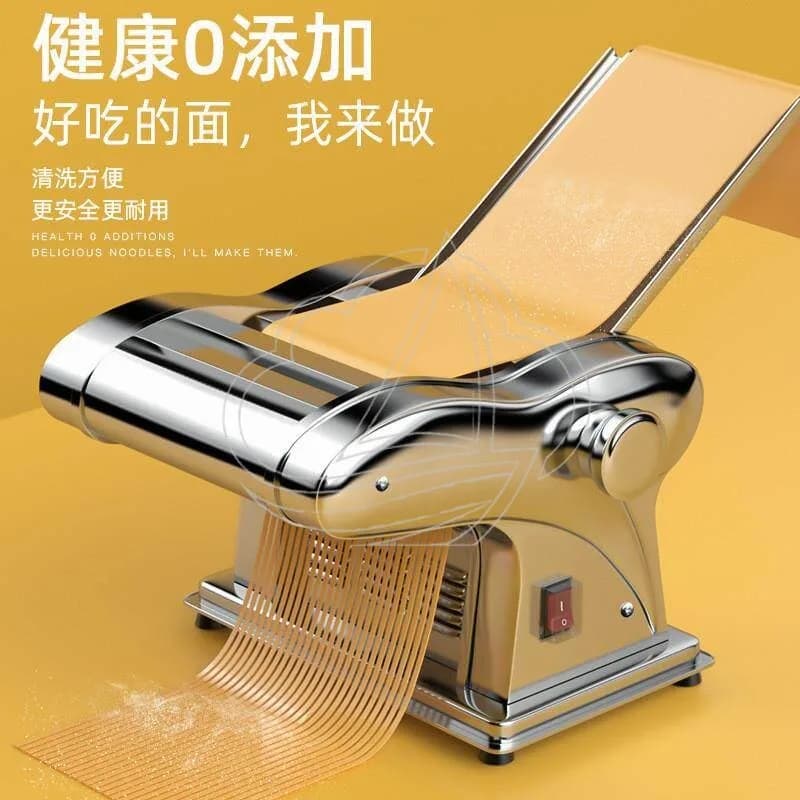 Macchina Elettrica per Pasta in Acciaio Inox 110V, Sfogliatrice Automatica per Impasto e Creazione di Sfoglie per Ravioli per Uso Domestico