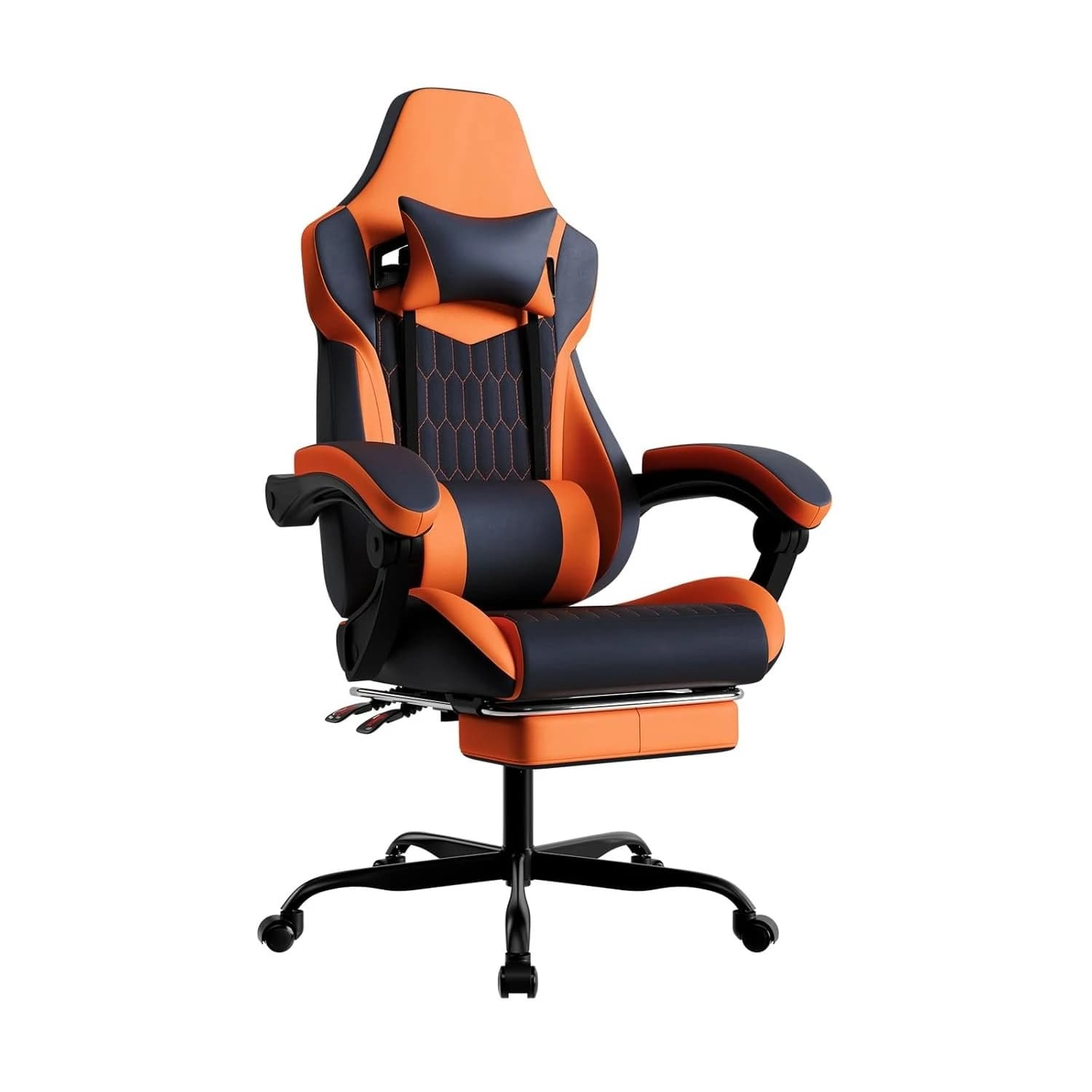 Sedia da Gaming con Poggiapiedi, Sedia Ergonomica per Gamer in Pelle PVC con Schienale Alto e Poggiatesta Regolabile, Personalizzabile