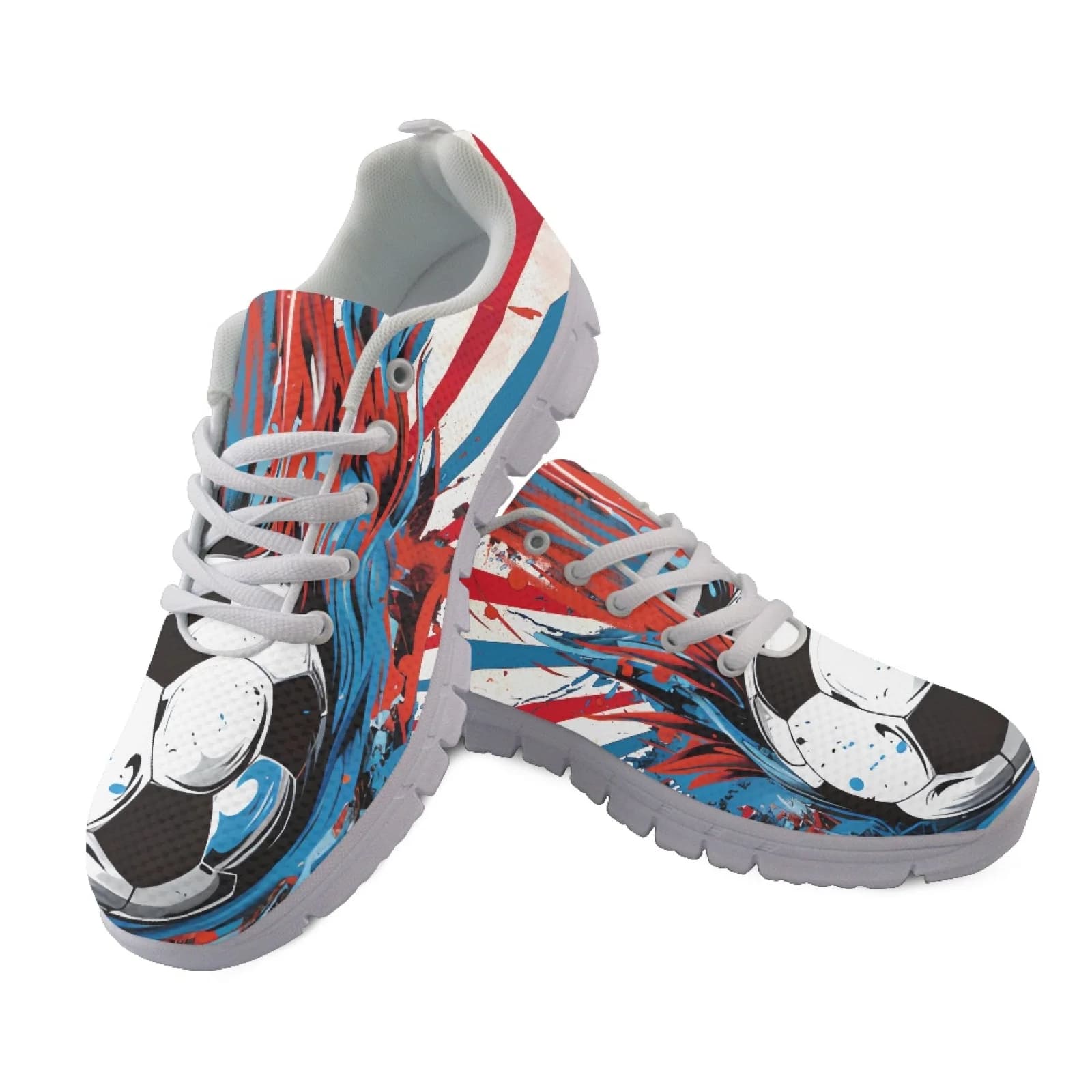 Coloranimal Soccer Ball Grass Casual Running Walking Shoes for Women Mesh & EVA Sole Running Shoes for Men Women for Tennis