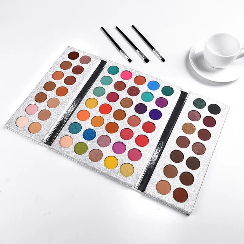Trucco scenico lucido, opaco, perlescente, facile da applicare, tavolozza di ombretti a 63 colori, piatto grande, trucco duraturo