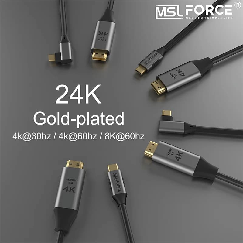 USB C cable to HDMI2.0 4K 60Hz 3M HDMI right angle TYPE-C for MacBook Pro Air iPadPro Samsung Galaxy Pixelbook XPS HDMI iphone15