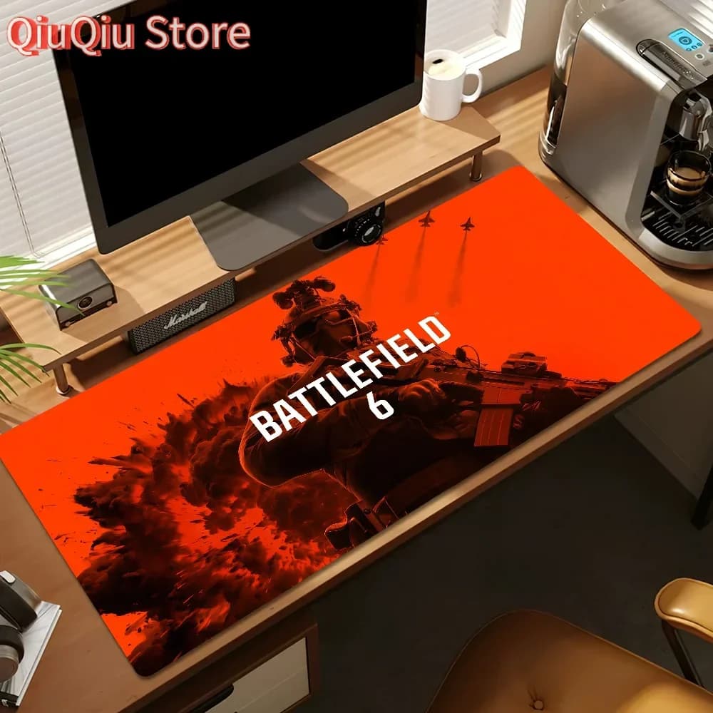 Tappetino per mouse Ahooting Anti-caduta Home Personalizzato ergonomico Ufficio Gioco in gomma Tappetino da scrivania grande Tastiera 6 Campo di battaglia PC antiscivolo