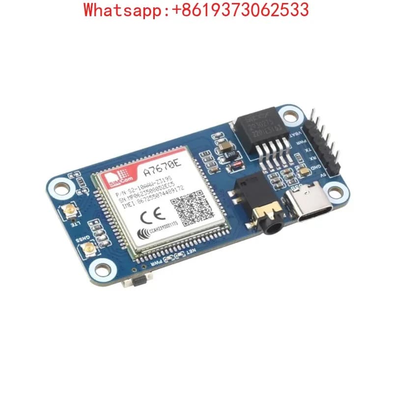 HAT Cat-1/GSM/GPRS/GNSS per Raspberry Pi Basato su Modulo A7670E LTE Cat-1 / 2G con Supporto al Posizionamento GNSS