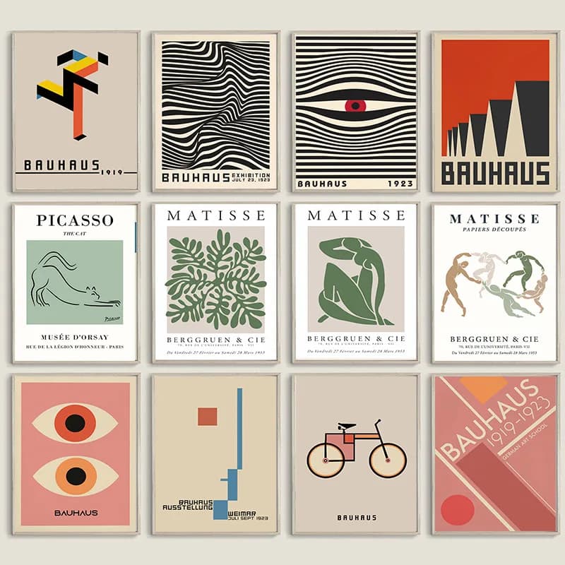 Bauhaus Line Geometry Matisse Abstract Poster Wall Art Canvas Print Painting Nordic Posters Hotel Bar Pictures Living Room De