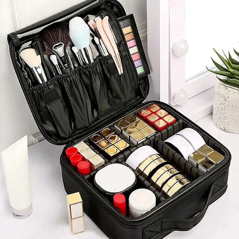 Cosmetic bag Multifunctional portable cosmetic case bag Large capacity cosmetic storage bag Strap shoulder bag