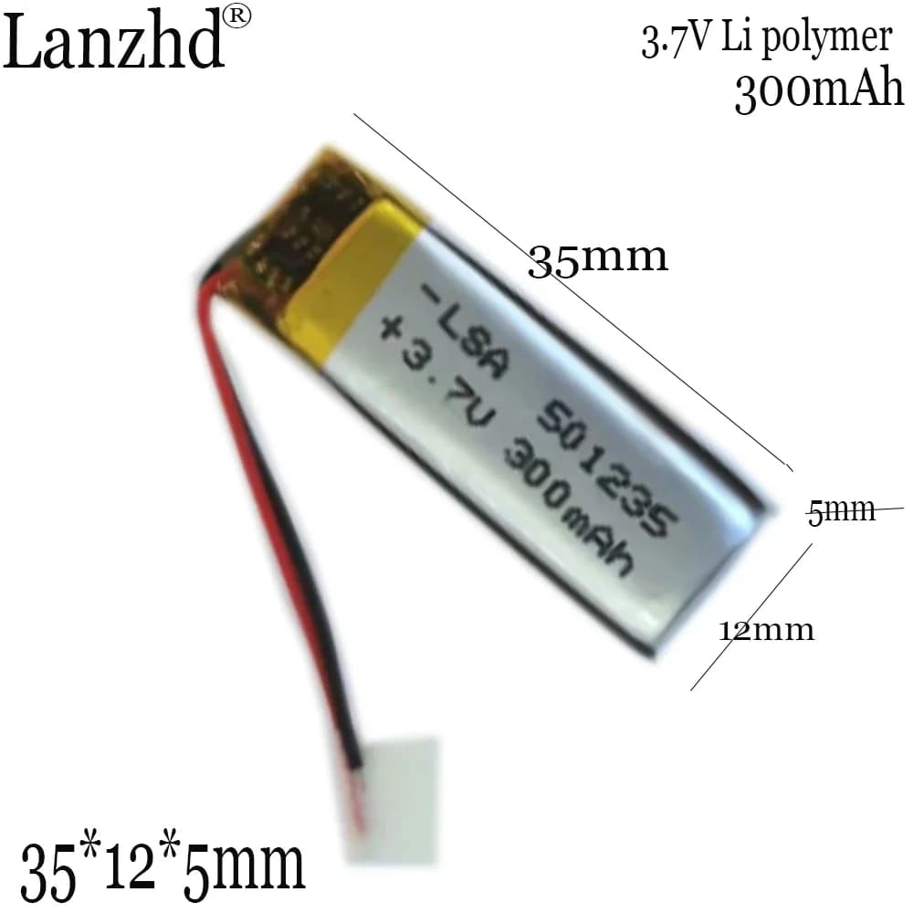 1-20pcs 501235 3.7V 300mAh Li ion Li-ion polymer battery for MP4 MP5 electric toothbrush Voice recorder Bluetooth earphone