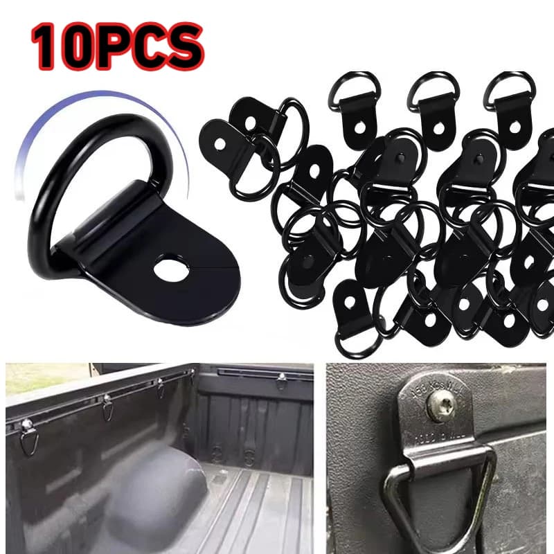10pcs Stainless Steel D Shape Hook Tie Down Straps Down Anchor Ring Iron Cargo Spike Trailer Hitch Ring Boat Auto Accessories