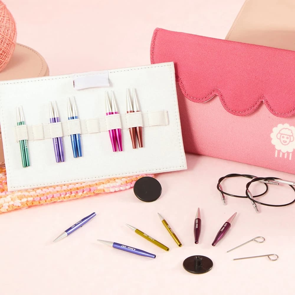 Knitpro Zing 5cm Mini Interchangeable Circular Knitting Needle Set, Smooth&Shiny, Ideal for Socks, Gloves, Sleeves and Collars