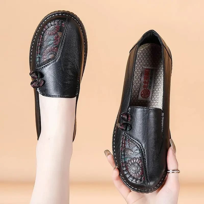Scarpe basse in pelle da donna, mocassini da donna primaverili e autunnali, scarpe classiche da mamma, scarpe antiscivolo con spedizione gratuita