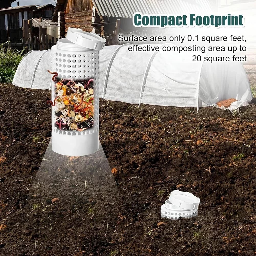 Contenitore per composti per fattoria di vermi interrati da 1 pezzo per letti da giardino rialzati e bidone per compostaggio di insetti salvaspazio per la cura del giardino e del prato