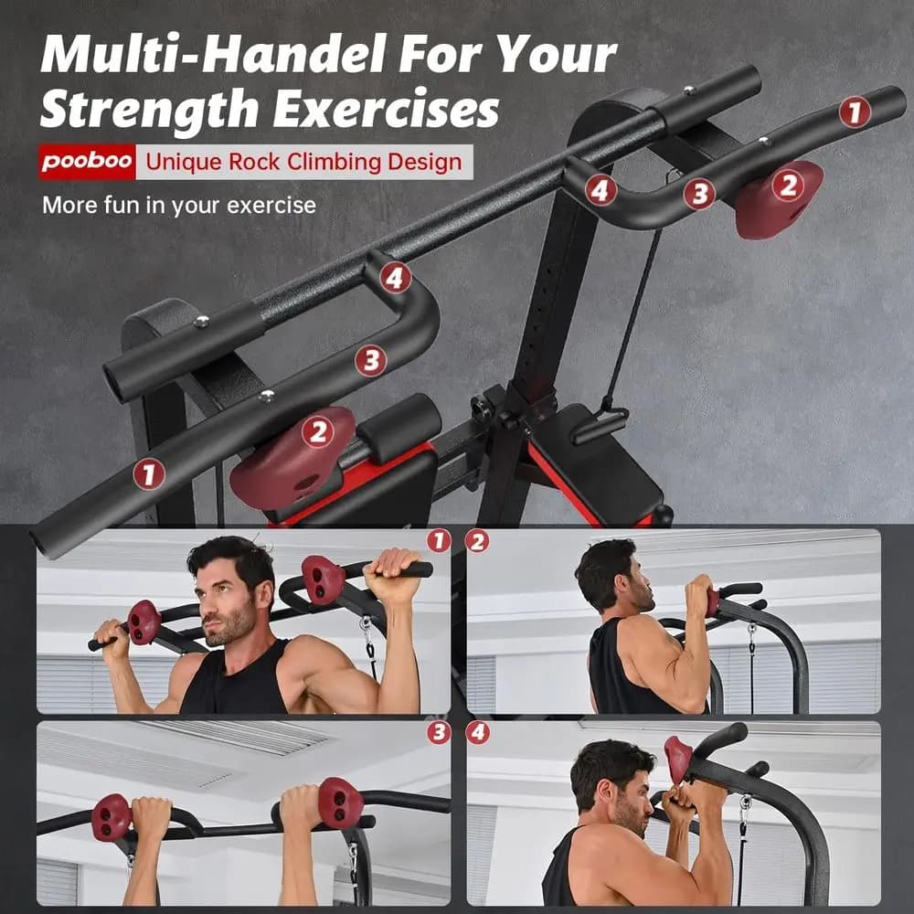 Power Tower con Stazione Dip e Barra per Trazioni per Allenamento Fitness a Casa, 450 Libbre, Multifunzione, Altezza Regolabile, per Allenamento di Forza