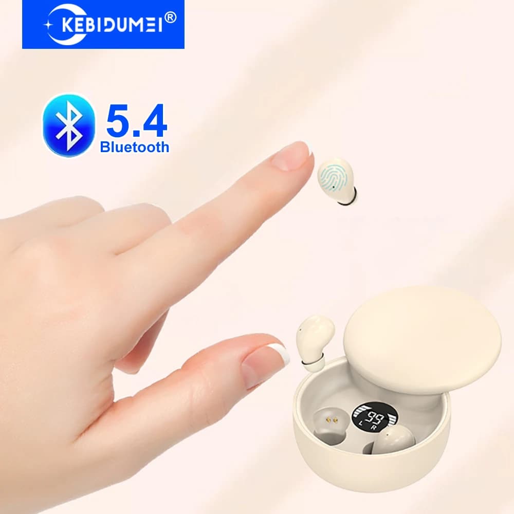 Invisible Sleep Headphones Bluetooth 5.4 Mini Earphones TWS Waterproof Headphones with HIFI Wireless Noise Reduction