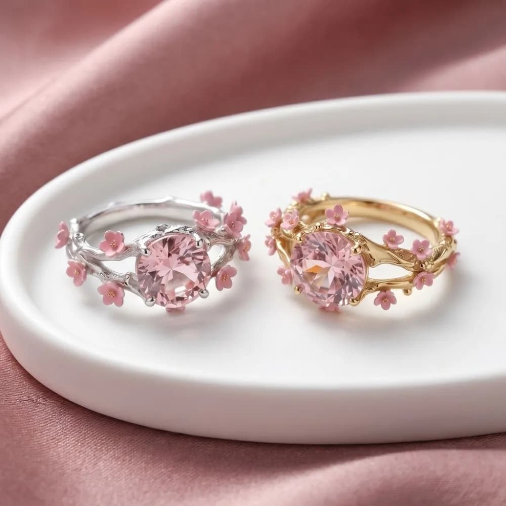 Fashion Elegant Flower Crystal Ring Light Luxury Hollow Out Rhinestone Ring Alloy Delicate Finger Jewelry Ladies Jewelry