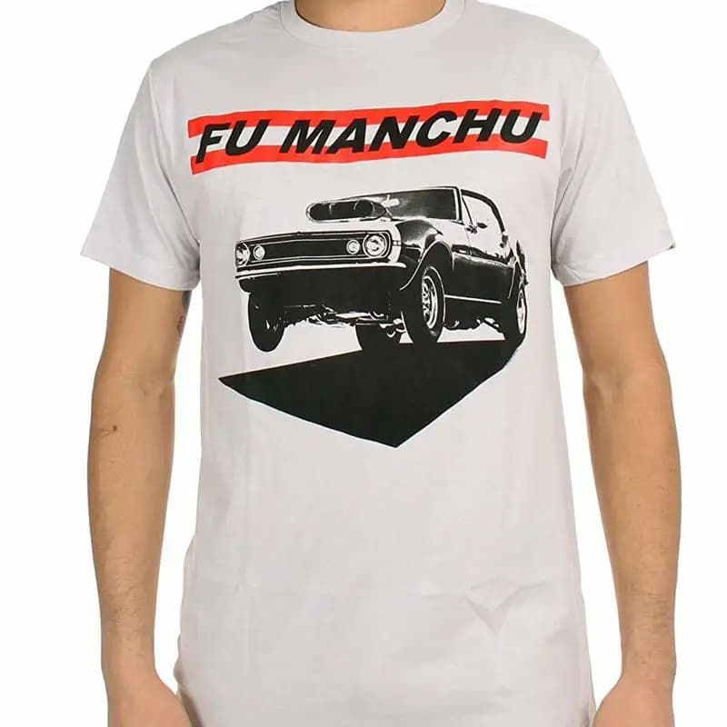 Authentic FU MANCHU Muscle Slim Fit Stoner Rock T Shirt Silver S XL NEW