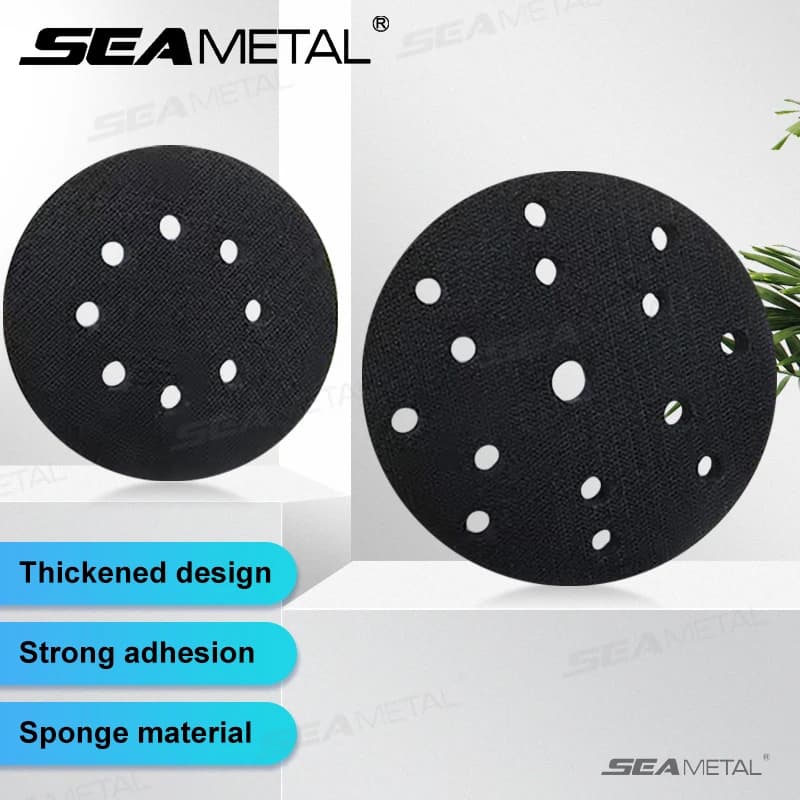 SEAMETAL 2 pieces Interface 5 inch 8 holes 6 inch 15 holes Hook and ring Soft sponge pad for abrasive disc polishing